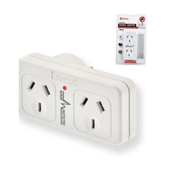 Sansai Powerpoint Surge Protector Adaptor Double – Left Hand