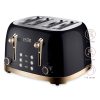 PHILEX 4-Slice Toaster Bread Reheat Retro – Black