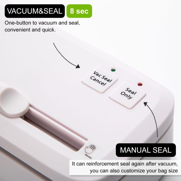 Kitchen Vacuum Food Sealer Sous Vide Machine 100W WHITE