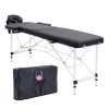 Forever Beauty Portable Beauty Massage Table Bed Therapy Waxing 2 Fold 55cm Aluminium – Black