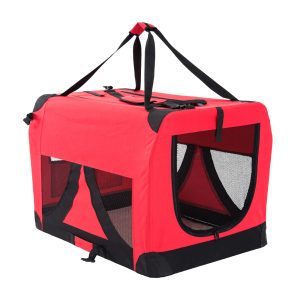 Paw Mate Portable Soft Dog Cage Crate Carrier – XL, Red