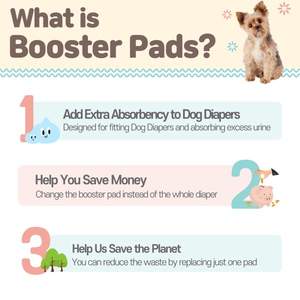 PawPang 100 Ct Pet Dog Diaper Liners Booster Pads Disposable Adhesive – L