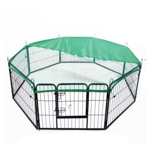 Paw Mate Pet Playpen Heavy Duty 8 Panel Foldable Dog Exercise Enclosure Fence Cage – 80×80 cm, 1x Pet Playpen + 1x Playpen Cover