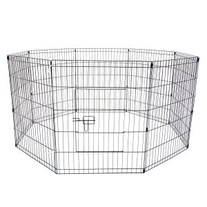 Paw Mate Pet Playpen 8 Panel Foldable Dog Exercise Enclosure Fence Cage – 61×91 cm, 1x Pet Playpen