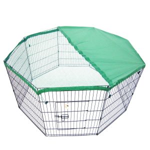 Paw Mate Pet Playpen 8 Panel Foldable Dog Exercise Enclosure Fence Cage – 61×107 cm, 1x Pet Playpen + 1x Playpen Cover