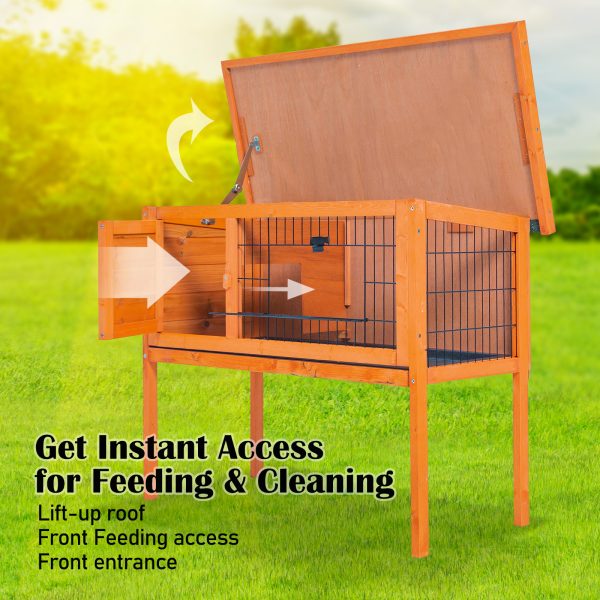 Rabbit Hutch Chicken Coop 91 x 45 x 70cm Free Standing Cage Run Eden