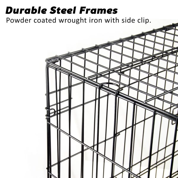 Paw Mate Wire Dog Cage Foldable Crate Kennel with Tray – 24inch, Dog Crate