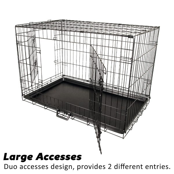 Paw Mate Wire Dog Cage Foldable Crate Kennel with Tray – 24inch, Dog Crate