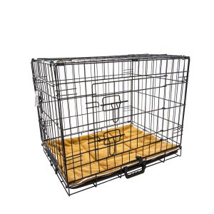 Paw Mate Wire Dog Cage Foldable Crate Kennel with Tray – 24inch, Dog Crate + Cushion Pad