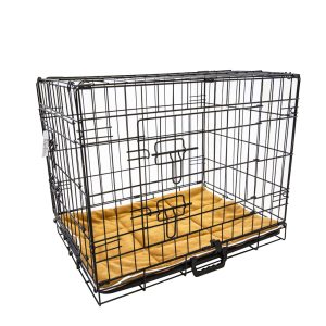 Paw Mate Wire Dog Cage Foldable Crate Kennel with Tray – 42inch, Dog Crate + Cushion Pad