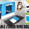 Paw Mate Wire Dog Cage Foldable Crate Kennel with Tray + Cover Combo – 24inch, Blue