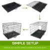 Paw Mate Wire Dog Cage Foldable Crate Kennel with Tray + Cover Combo – 24inch, Blue