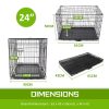 Paw Mate Wire Dog Cage Foldable Crate Kennel with Tray + Cover Combo – 24inch, Blue