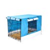 Paw Mate Wire Dog Cage Crate with Tray + Cushion Mat + Cover Combo – 24inch, Blue