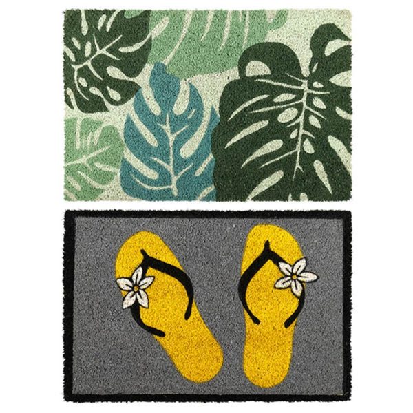 2 x Doormat for Front Door Entryway Cursive Natural Coconut Coir Floor mat Outdoor 40x60cm