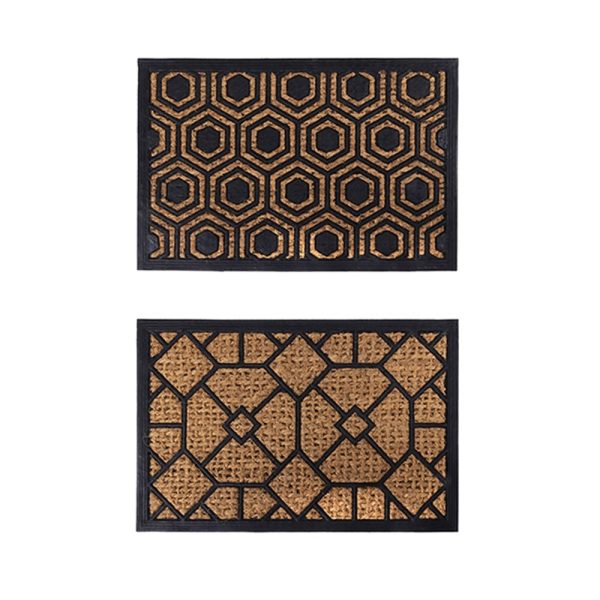 2 x Front Door Entryway Doormat Cursive Natural Coconut Coir Floor Mat Outdoor