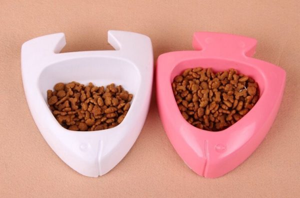 2 x Medium Pet Plastic Rabbit Dog Feeding Bowls Cat Rabbit Guinea Pig Feeder