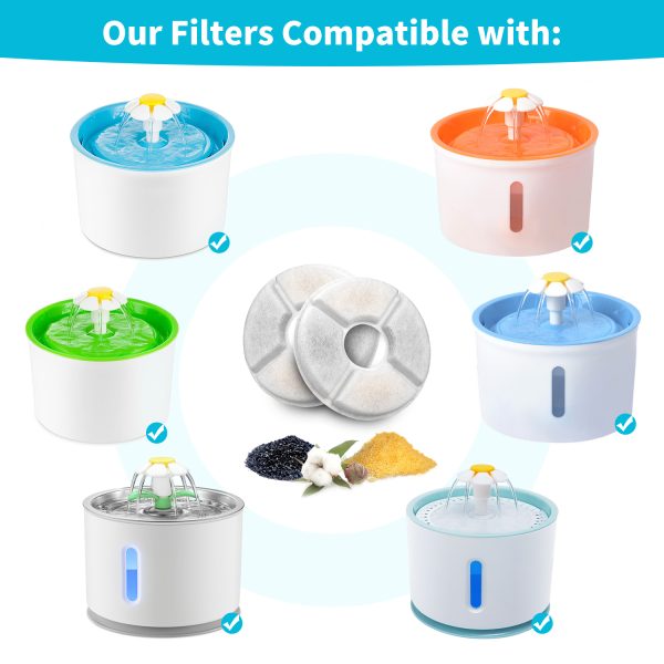 8 x Pet Dog Cat Fountain Filter Replacement Activated Carbon Ion Exchange Resin Triple Filtration System Automatic Water Dispenser Compatible