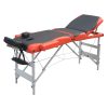 3 Fold Portable Aluminium Massage Table Massage Bed Beauty Therapy. – Black and Orange