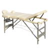 3 Fold Portable Aluminium Massage Table Massage Bed Beauty Therapy – Beige