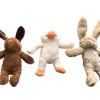 3 x Pet Puppy Dog Toy Play Animal Plush Toy Soft Squeaky 25 cm Toy