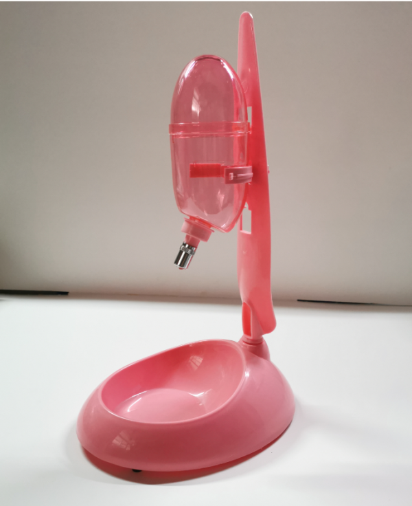 Dog Cat Guinea Pig Water Food Feeder Rabbit Bowl Dispenser Bottle – Pink