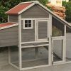 YES4PETS Grey Large Chicken Coop Rabbit Hutch Ferret Guinea Pig Cage Hen Chook Cat Kitten House