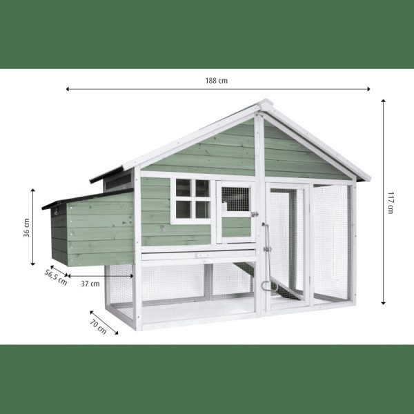 Green Large Chicken Coop Rabbit Hutch Ferret Cat Cage Hen Chook Cat Kitten House