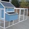 YES4PETS 371 cm Blue XXL Chicken Coop Rabbit Guinea Pig Hutch Ferret Hen Cat Kitten House