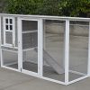 Large Chicken Coop Rabbit Hutch Cat Ferret Cage Hen Chook House Grey