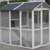 Grey XL Chicken Coop Rabbit Guinea Pig Hutch Ferret Hen Cat House