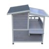 2 Story Outdoor Cat Shelter Condo with Escape Door Rainproof Kitty House