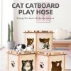 Cat Cardboard House Tower Condo Scratcher Pet Post Pad Mat Furniture