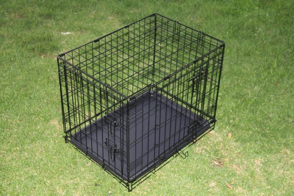 Collapsible Metal Dog Cat Crate Cat Rabbit Puppy Cage With Tray – 60x45x51 cm