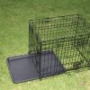 Collapsible Metal Dog Cat Crate Cat Rabbit Puppy Cage With Tray – 60x45x51 cm