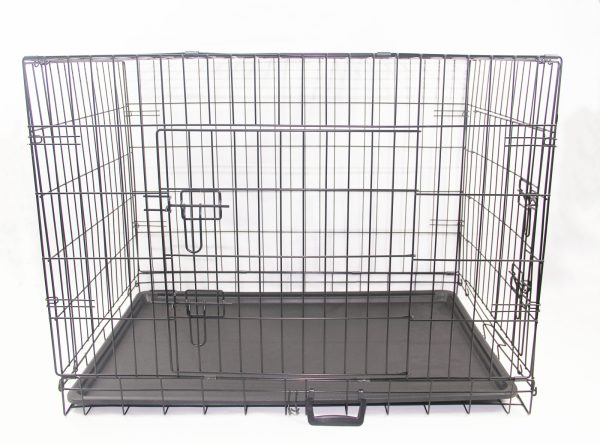 24′ Portable Foldable Dog Cat Rabbit Collapsible Crate Pet Cage with Blue Cover Mat