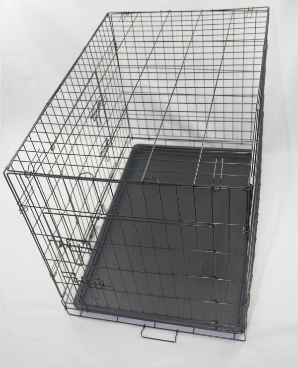 30′ Portable Foldable Dog Cat Rabbit Collapsible Crate Pet Cage with Blue Cover Mat