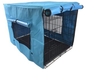 36′ Portable Foldable Dog Cat Rabbit Collapsible Crate Pet Cage with Cover Blue