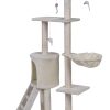 138cm Cat Scratching Post Tree Post House Tower with Ladder – Beige