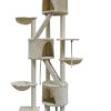 244 cm XL Multi Level Cat Scratching Post Tree Scratcher Pole – Beige