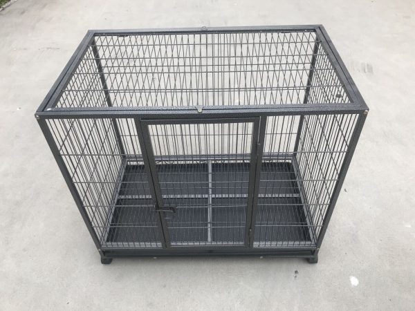 Pet Dog Cat Cage Metal Crate Kennel Portable Puppy Cat Rabbit House – 93x57x85 cm