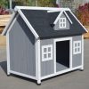 Grey Large Timber Pet Dog Puppy Wooden Cabin  Kennel Timber House