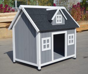 Grey Large Timber Pet Dog Puppy Wooden Cabin  Kennel Timber House