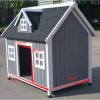 Grey Large Timber Pet Dog Puppy Wooden Cabin  Kennel Timber House