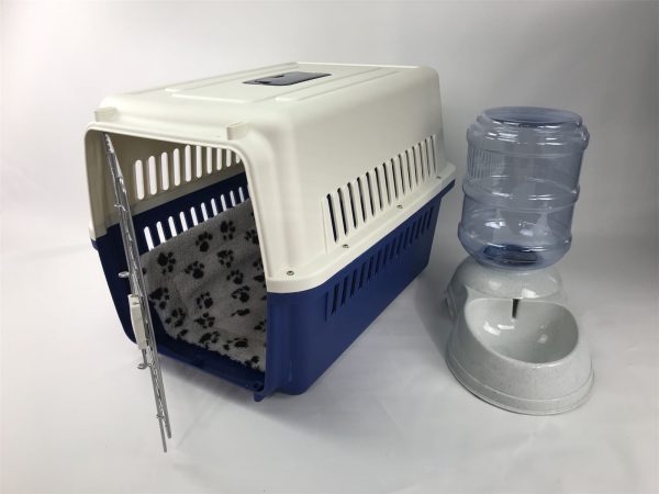 XL Dog Puppy Cat Crate Pet Carrier Cage W Mat & Water Dispenser 72x53x53cm