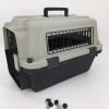 Medium Portable Pet Dog Cat Carrier Travel Bag Cage House Safety Lockable Kennel Grey