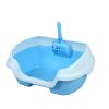 Small Portable Cat Rabbit Toilet Litter Box Tray with Scoop – Blue