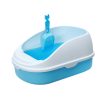 Medium Portable Cat Toilet Litter Box Tray with Scoop – Blue