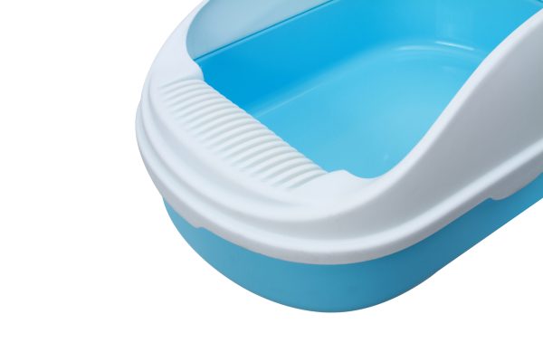 Medium Portable Cat Toilet Litter Box Tray with Scoop – Blue