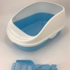 Large Portable Cat Toilet Litter Box Tray House with Scoop – Blue